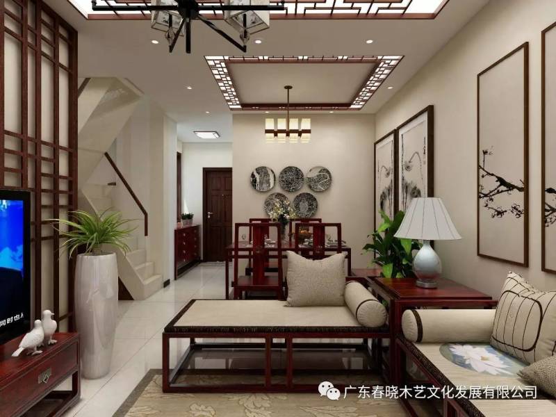 現(xiàn)代居室中的禪風意境 ——萬科尚城凈面積88m2復式紅木家具全屋定制案例賞析(圖3)