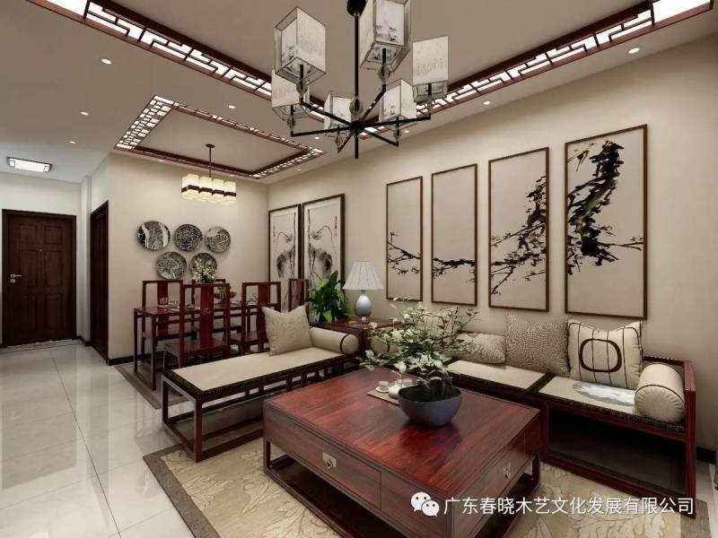 現(xiàn)代居室中的禪風意境 ——萬科尚城凈面積88m2復式紅木家具全屋定制案例賞析(圖5)