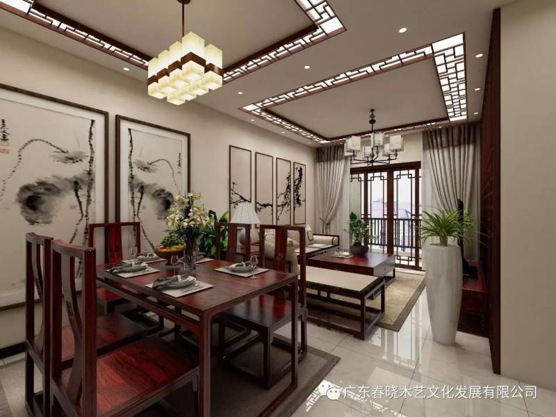 現(xiàn)代居室中的禪風意境 ——萬科尚城凈面積88m2復式紅木家具全屋定制案例賞析(圖6)