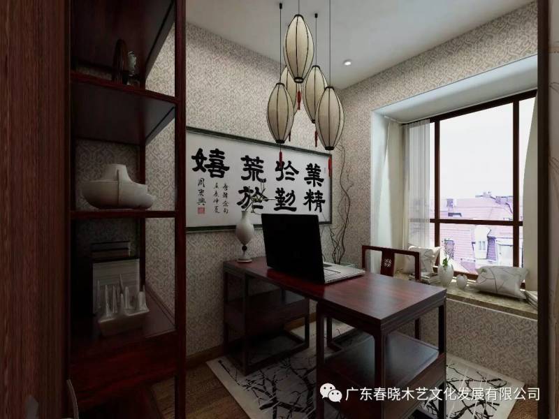 現(xiàn)代居室中的禪風意境 ——萬科尚城凈面積88m2復式紅木家具全屋定制案例賞析(圖10)