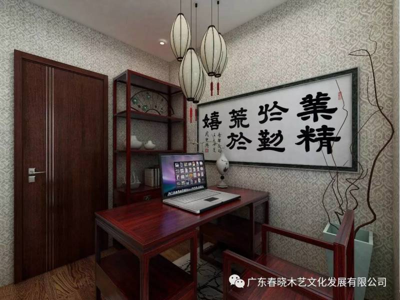 現(xiàn)代居室中的禪風意境 ——萬科尚城凈面積88m2復式紅木家具全屋定制案例賞析(圖11)