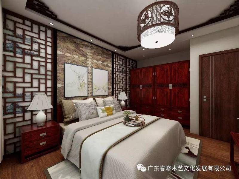 現(xiàn)代居室中的禪風意境 ——萬科尚城凈面積88m2復式紅木家具全屋定制案例賞析(圖13)
